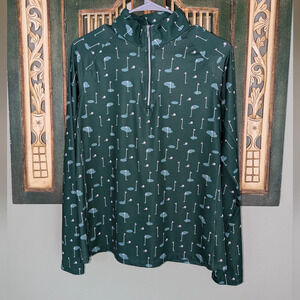 Walter Hagen Lady Hagen Women's Printed UV Long Sleeve Golf 1/4 Zip size m